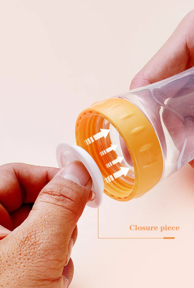 Safe Useful Silicone Baby Bottle With Spoon