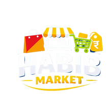 Logo of a market with colorful elements on a white background