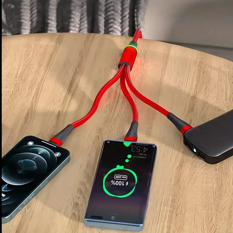 100W Fast Charging Cables for iPhone and Android Devices