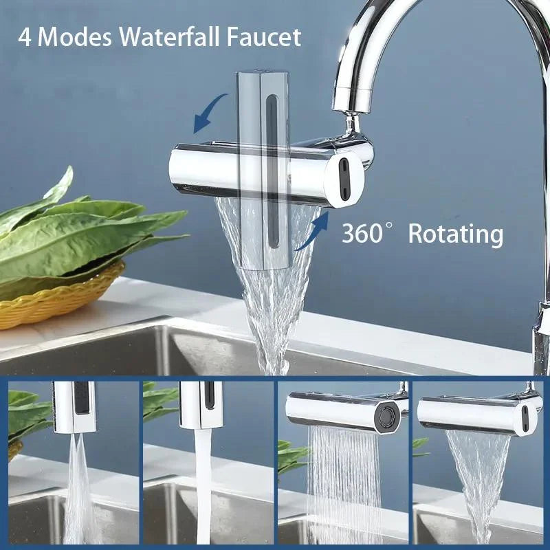 New 4 Modes Waterfall Kitchen Faucet Universal 720°