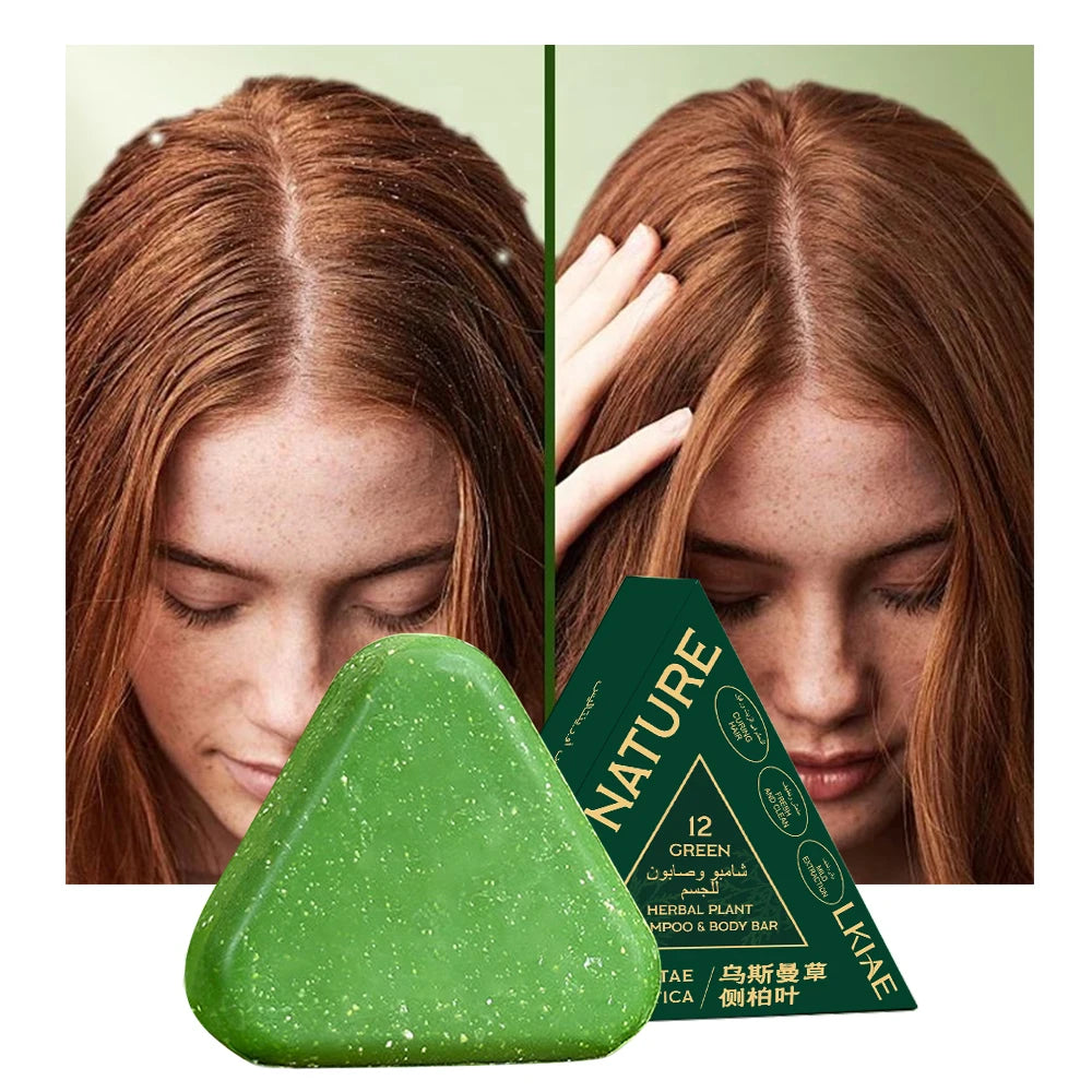 LKIAE Herbal Plant Shampoo Body Bar, Prevent Hair Loss, Anti-Dandruff, Helpful Hair Growth