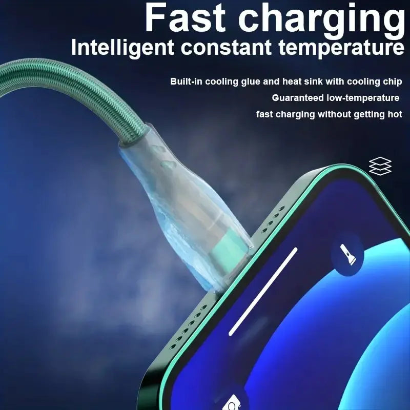 100W Fast Charging Cables for iPhone and Android Devices