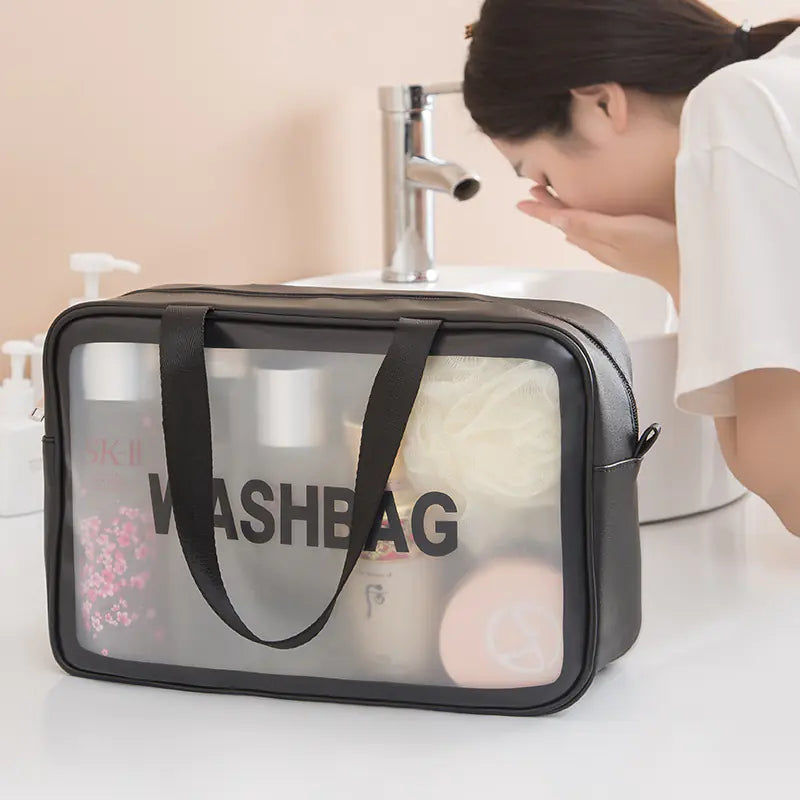 Korean Waterproof Transparent Travel Cosmetic Bag